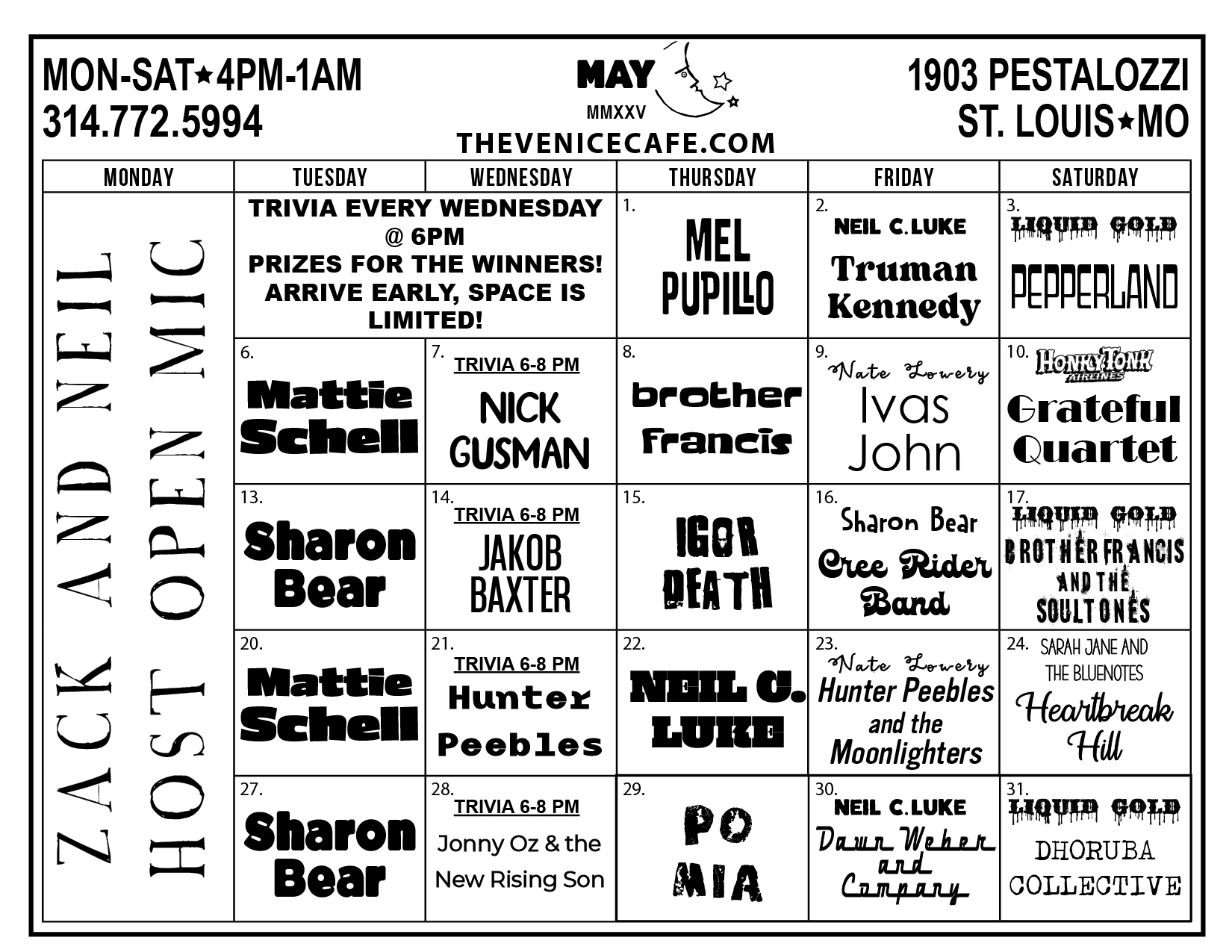 Band Calendar