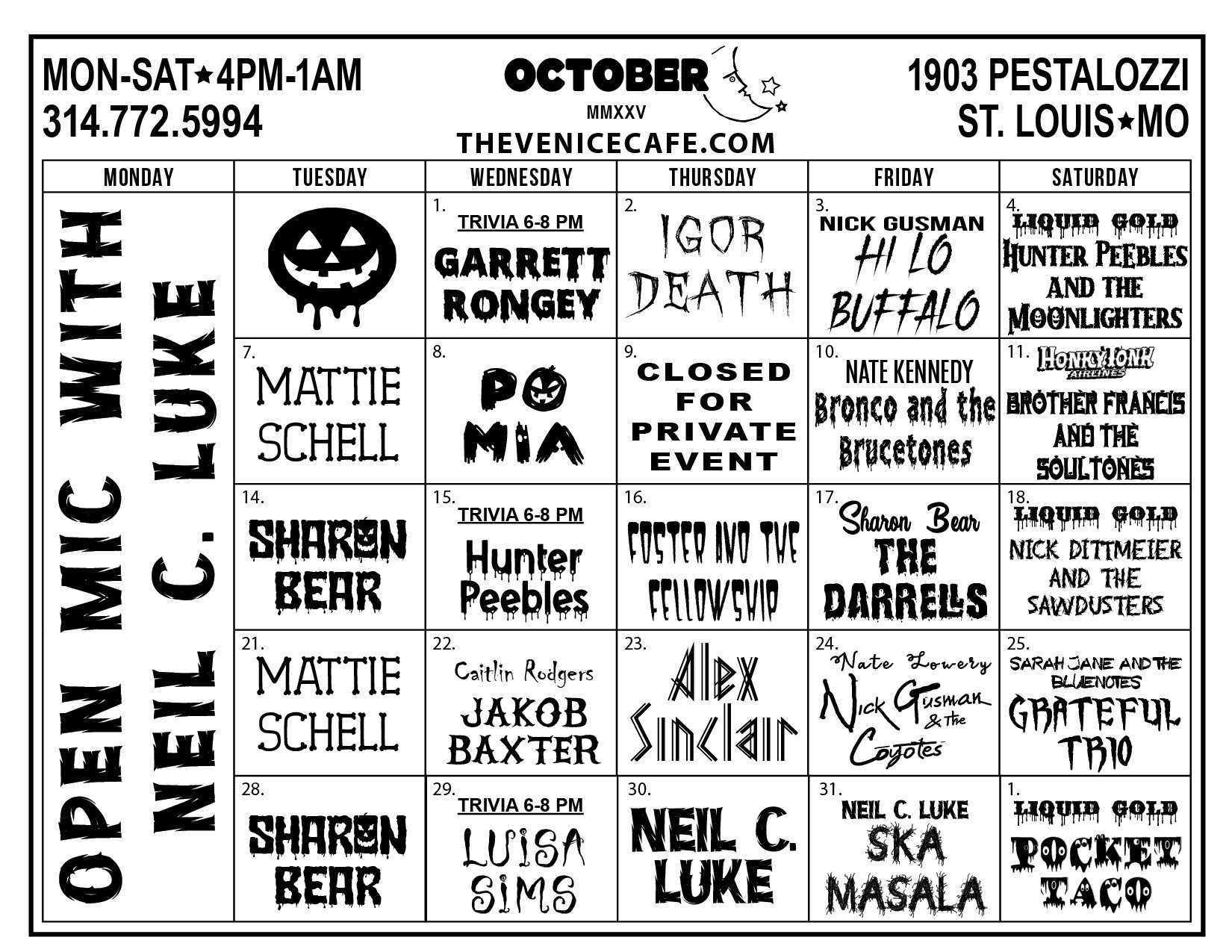 Band Calendar
